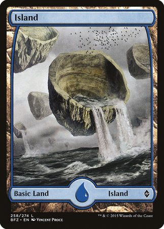 Island (258) - Full Art [Battle for Zendikar] | North Game Den