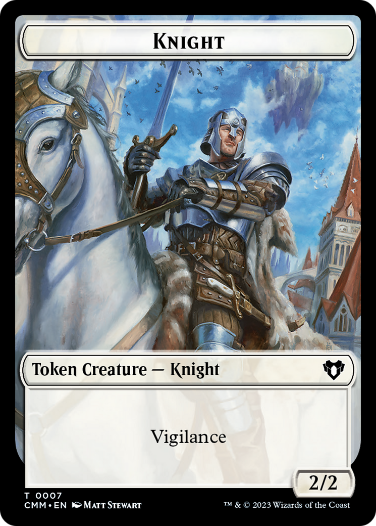 Knight Token [Commander Masters Tokens] | North Game Den