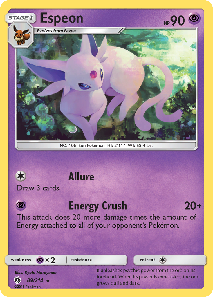 Espeon (89/214) [Sun & Moon: Lost Thunder] | North Game Den