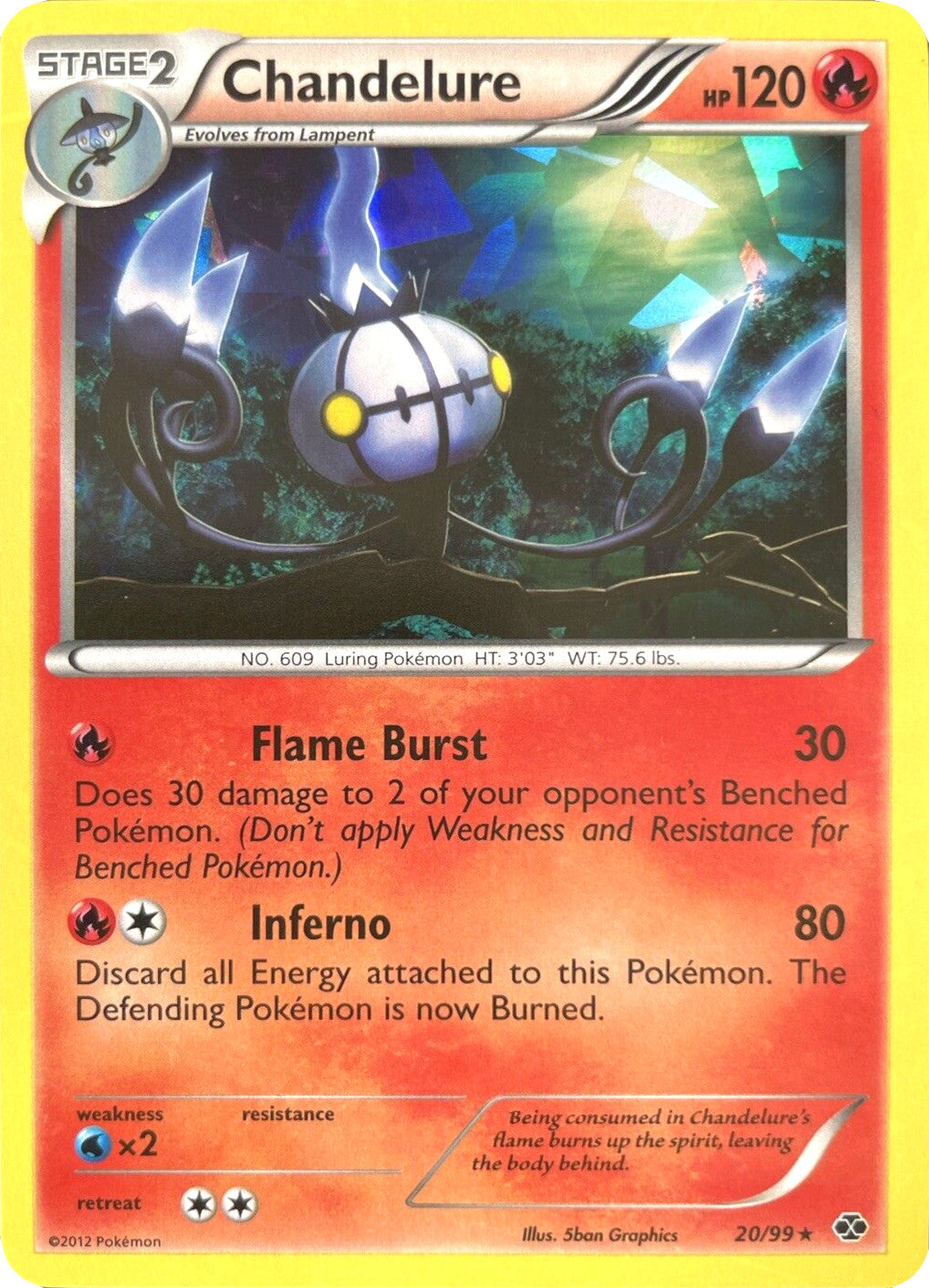 Chandelure (20/99) (Cracked Ice Holo) [Black & White: Next Destinies] | North Game Den