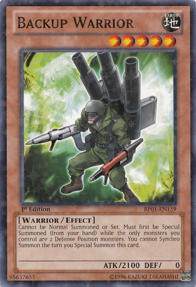 Backup Warrior [BP01-EN159] Starfoil Rare | North Game Den