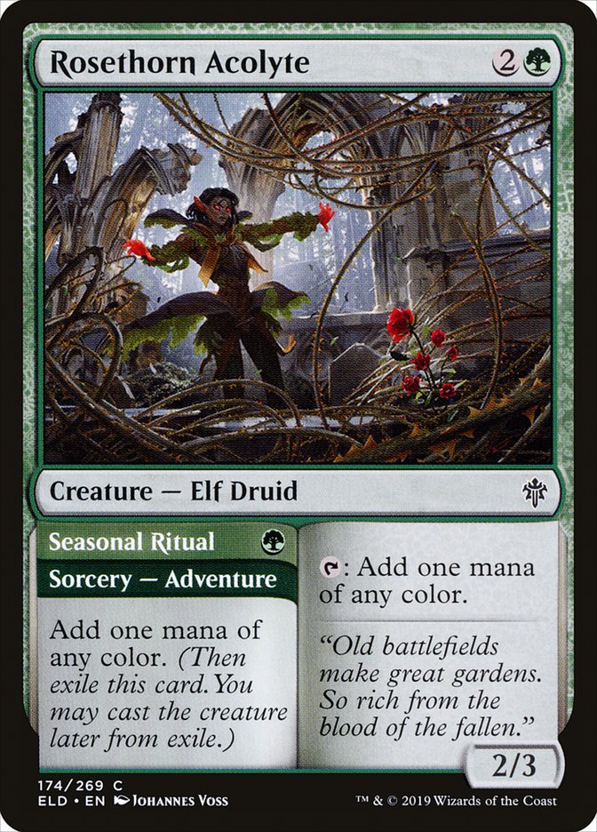 Rosethorn Acolyte // Seasonal Ritual [Throne of Eldraine] | North Game Den