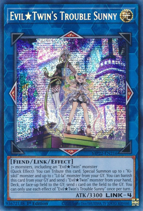 Evil Twin's Trouble Sunny [MP22-EN216] Prismatic Secret Rare | North Game Den