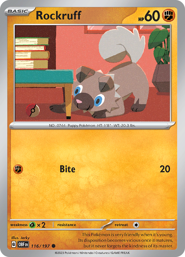 Rockruff (116/197) [Scarlet & Violet: Obsidian Flames] | North Game Den