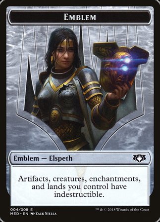 Emblem - Elspeth, Knight-Errant [Mythic Edition Tokens] | North Game Den