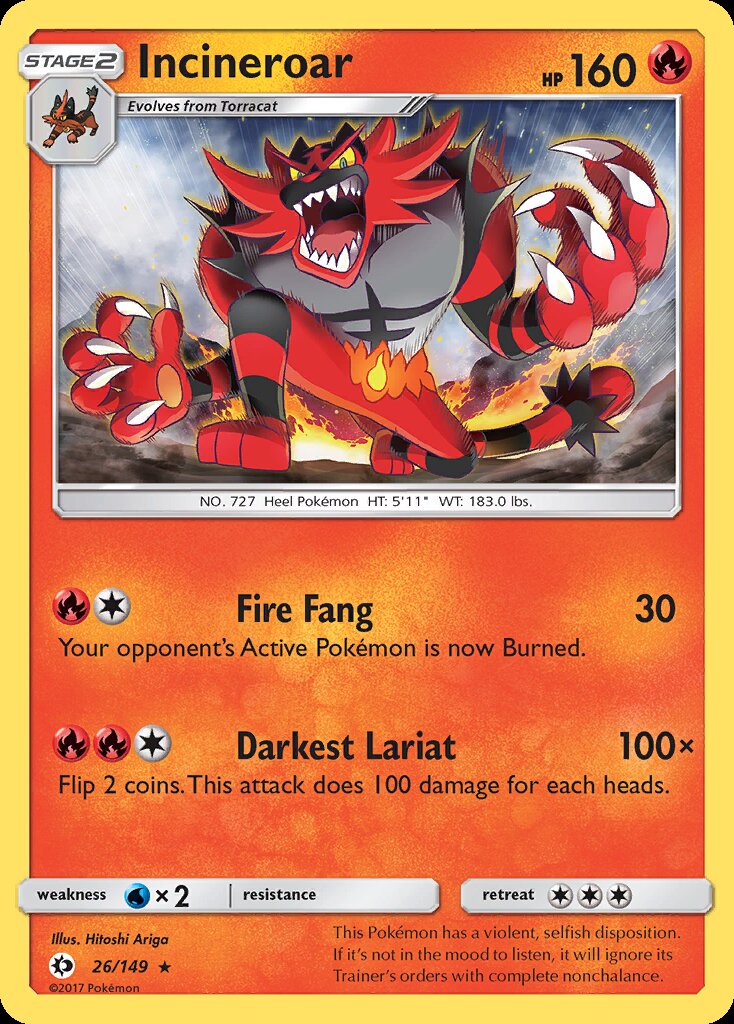 Incineroar (26/149) (Theme Deck Exclusive) [Sun & Moon: Base Set] | North Game Den