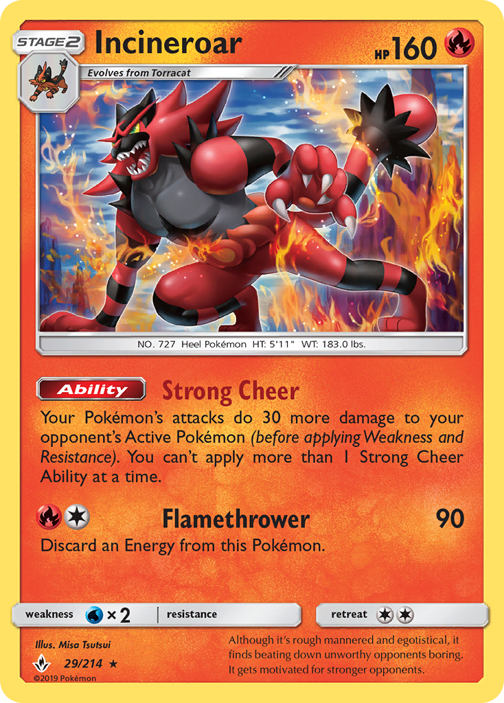 Incineroar (29/214) [Sun & Moon: Unbroken Bonds] | North Game Den