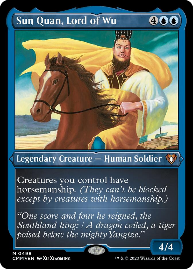 Sun Quan, Lord of Wu (Foil Etched) [Commander Masters] | North Game Den