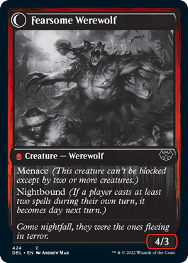 Fearful Villager // Fearsome Werewolf [Innistrad: Double Feature] | North Game Den