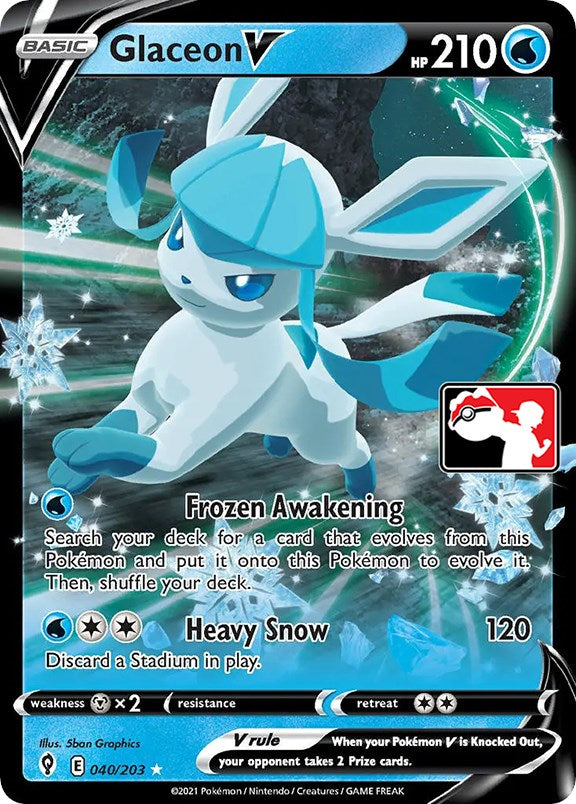 Glaceon V (040/203) [Prize Pack Series One] | North Game Den