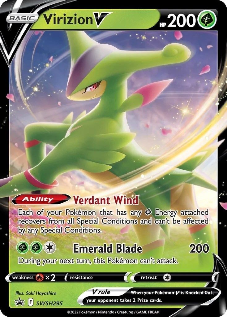 Virizion V (SWSH295) (Jumbo Card) [Sword & Shield: Black Star Promos] | North Game Den