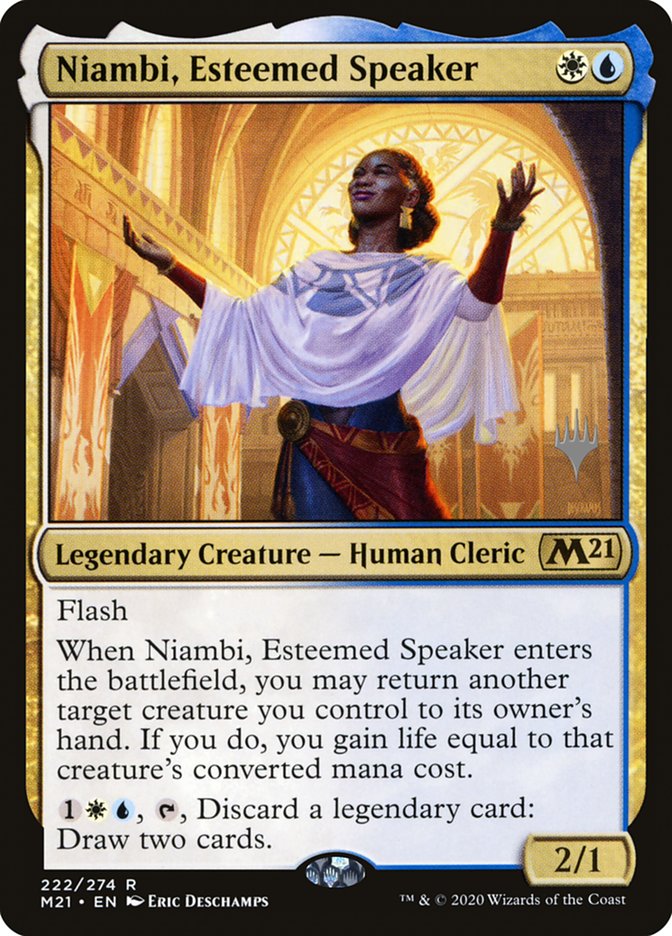 Niambi, Esteemed Speaker (Promo Pack) [Core Set 2021 Promos] | North Game Den