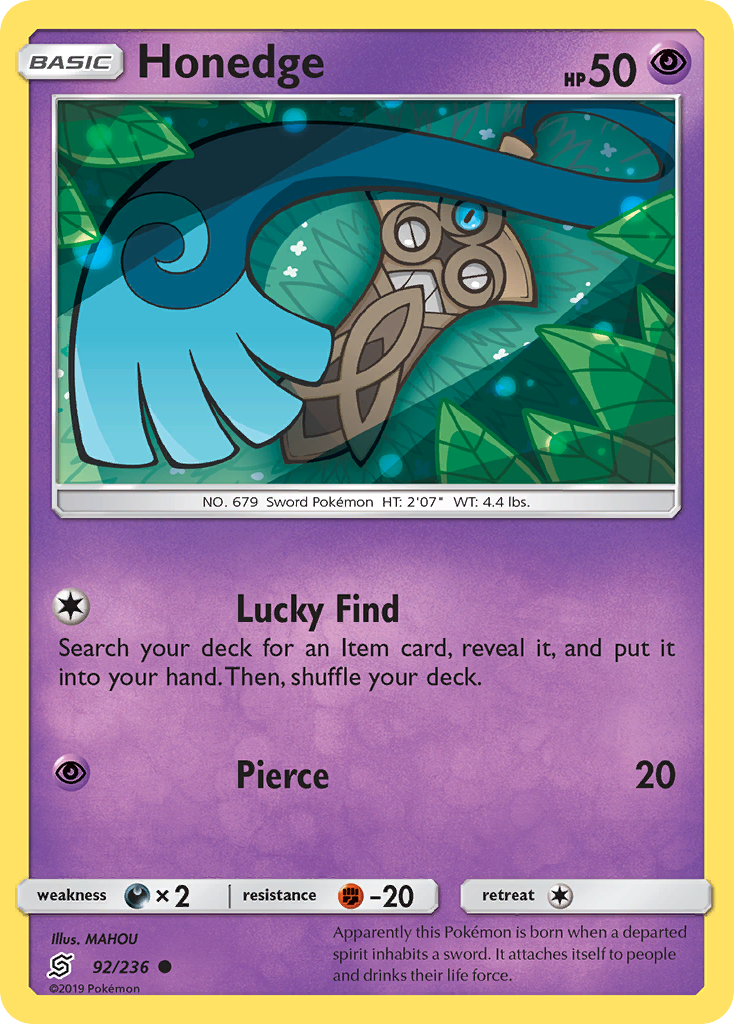 Honedge (92/236) [Sun & Moon: Unified Minds] | North Game Den