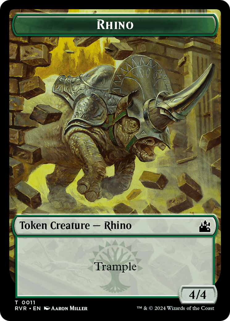 Rhino Token [Ravnica Remastered Tokens] | North Game Den