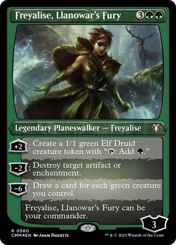 Freyalise, Llanowar's Fury (Foil Etched) [Commander Masters] | North Game Den