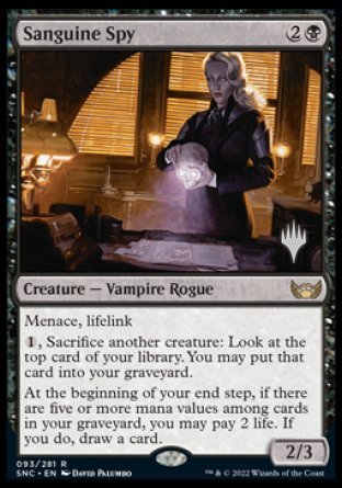 Sanguine Spy (Promo Pack) [Streets of New Capenna Promos] | North Game Den