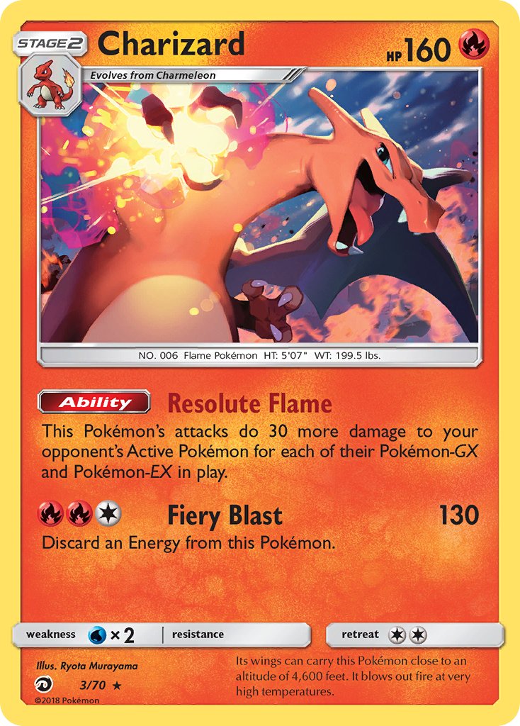 Charizard (3/70) (Let's Play, Eevee) (Theme Deck Exclusive) [Sun & Moon: Dragon Majesty] | North Game Den