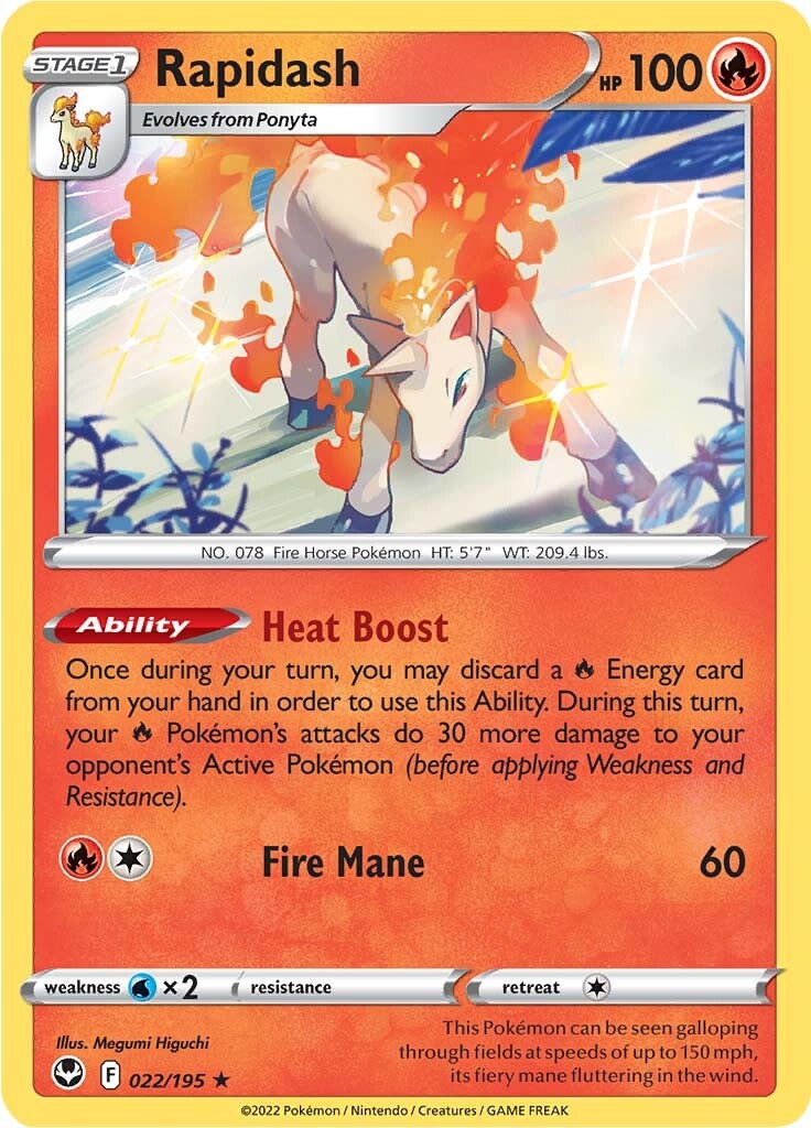 Rapidash (022/195) (Theme Deck Exclusive) [Sword & Shield: Silver Tempest] | North Game Den