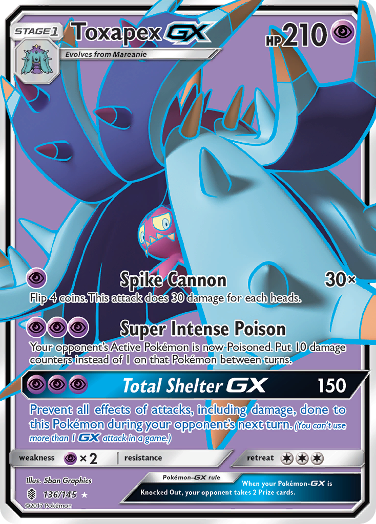Toxapex GX (136/145) [Sun & Moon: Guardians Rising] | North Game Den