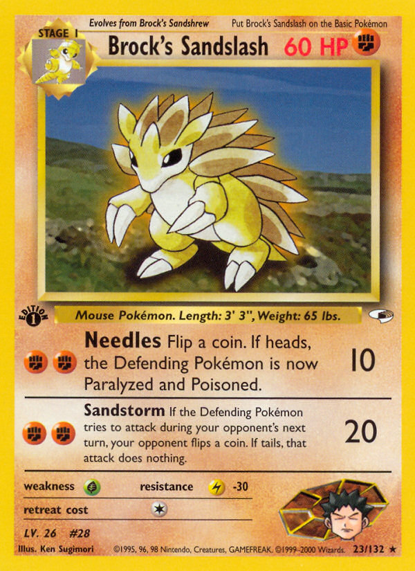 Brock's Sandslash (23/132) [Gym Heroes 1st Edition] | North Game Den