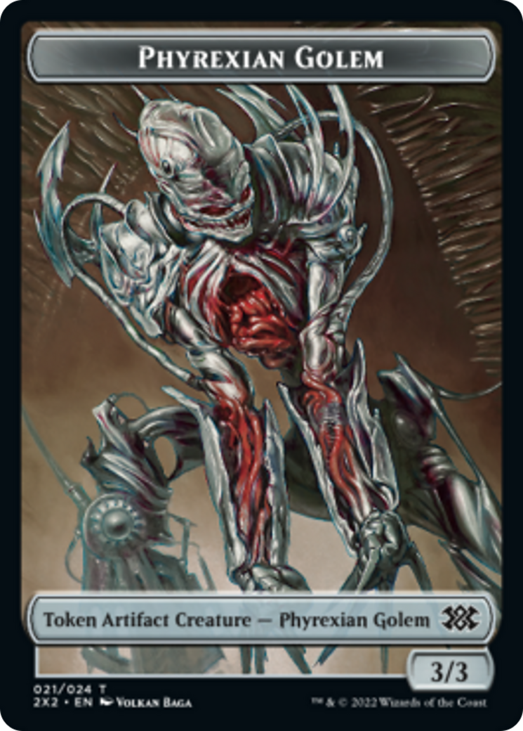 Zombie // Phyrexian Golem Double-sided Token [Double Masters 2022 Tokens] | North Game Den