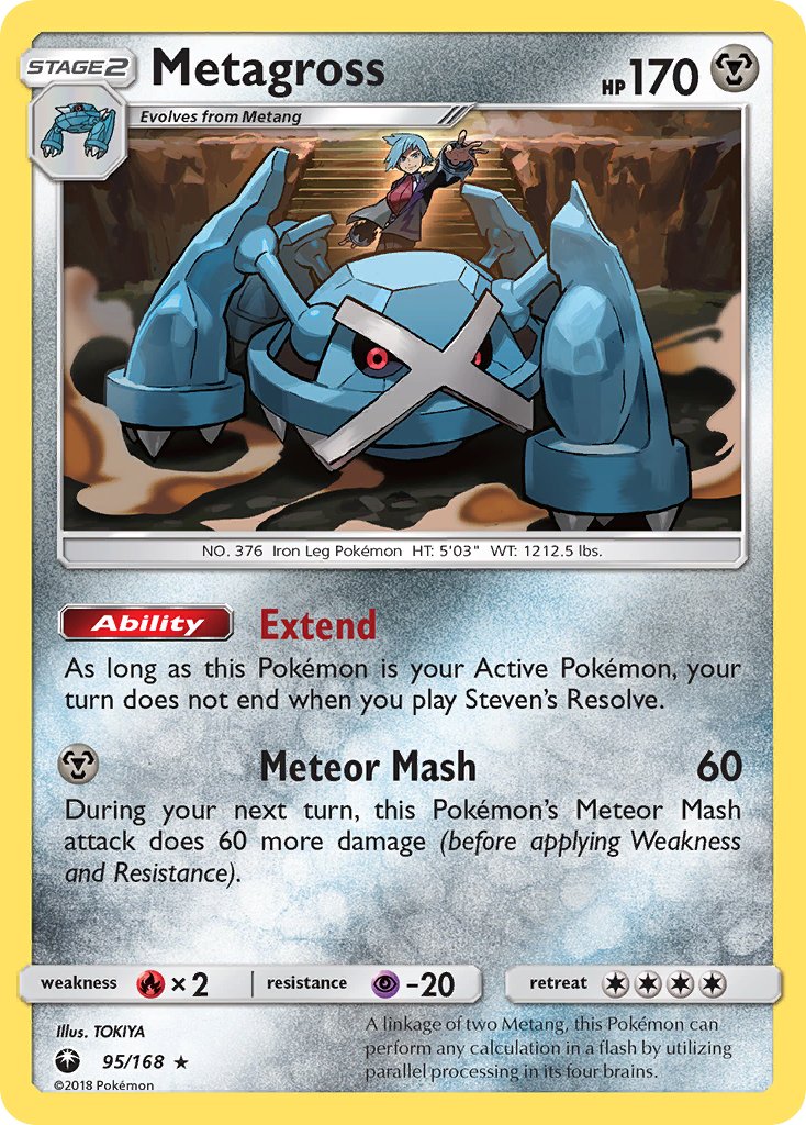 Metagross (95/168) (Prerelease Kit Exclusive) (Theme Deck Exclusive) [Sun & Moon: Celestial Storm] | North Game Den