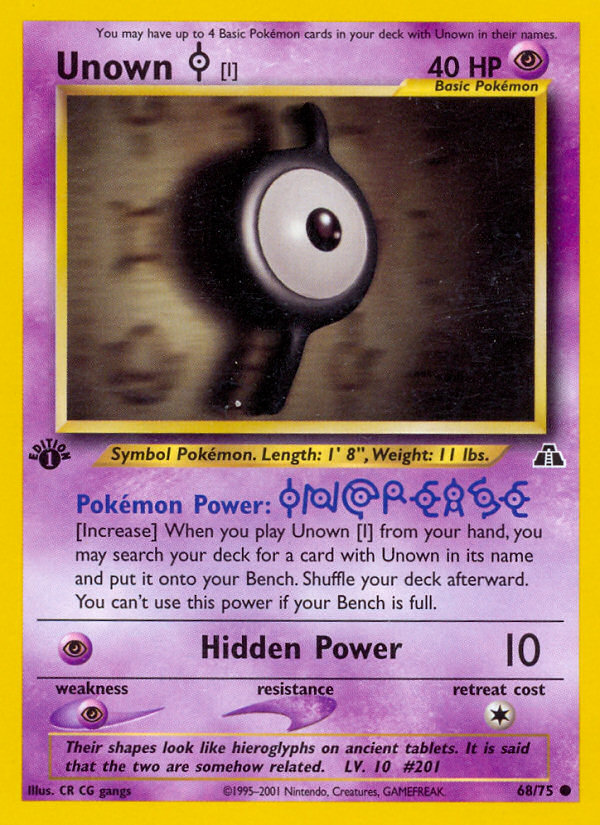 Unown [I] (68/75) [Neo Discovery 1st Edition] | North Game Den