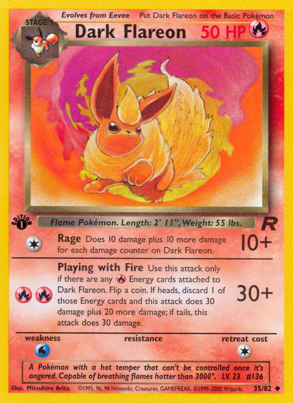 Dark Flareon (35/82) [Team Rocket 1st Edition] | North Game Den