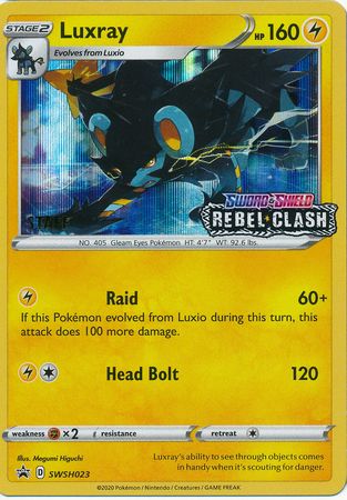 Luxray (SWSH023) (Staff Prerelease Promo) [Sword & Shield: Black Star Promos] | North Game Den