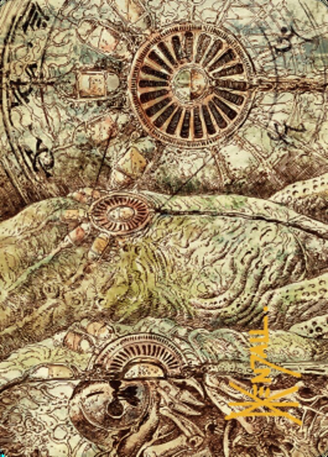 Phyrexian Processor Art Card (Gold-Stamped Signature) [The Brothers' War Art Series] | North Game Den