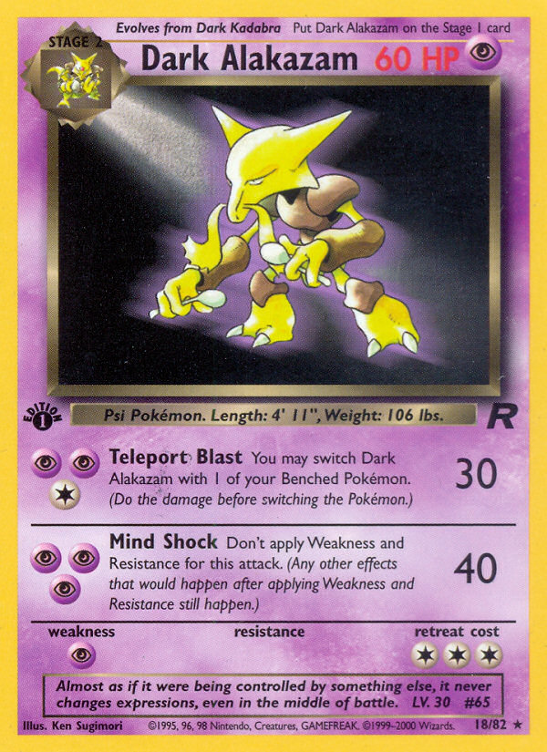 Dark Alakazam (18/82) [Team Rocket 1st Edition] | North Game Den