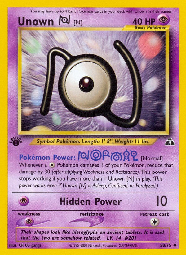 Unown [N] (50/75) [Neo Discovery 1st Edition] | North Game Den