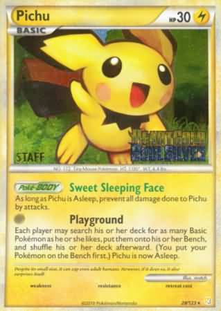 Pichu (28/123) (Staff Prerelease Promo) [Nintendo: Black Star Promos] | North Game Den