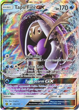 Tapu Fini GX (39/147) (Alternate card) (Jumbo Card) [Sun & Moon: Burning Shadows] | North Game Den