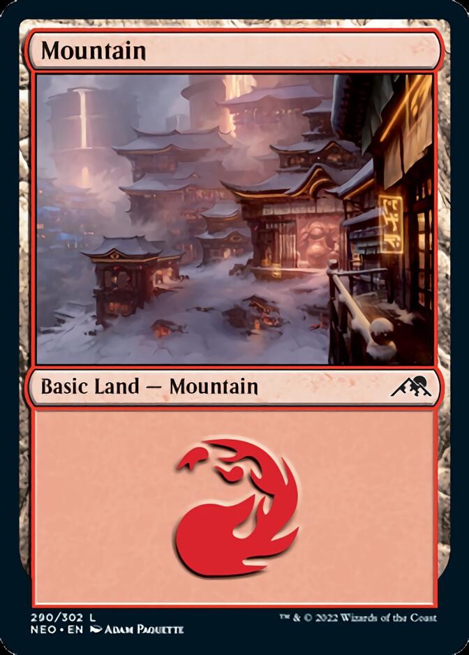 Mountain (290) [Kamigawa: Neon Dynasty] | North Game Den