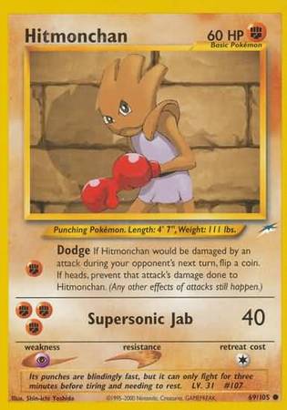 Hitmonchan (69/105) [Neo Destiny Unlimited] | North Game Den