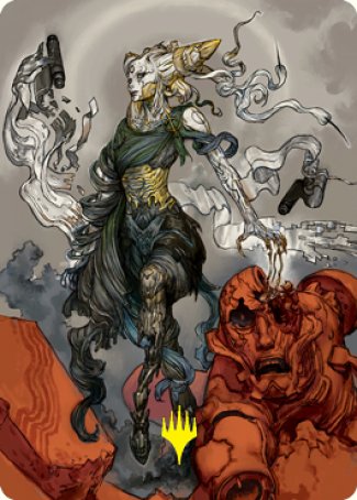 Tamiyo, Compleated Sage Art Card (Gold-Stamped Signature) [Kamigawa: Neon Dynasty Art Series] | North Game Den