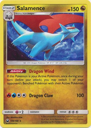 Salamence (106/168) (Cosmos Holo) [Sun & Moon: Celestial Storm] | North Game Den