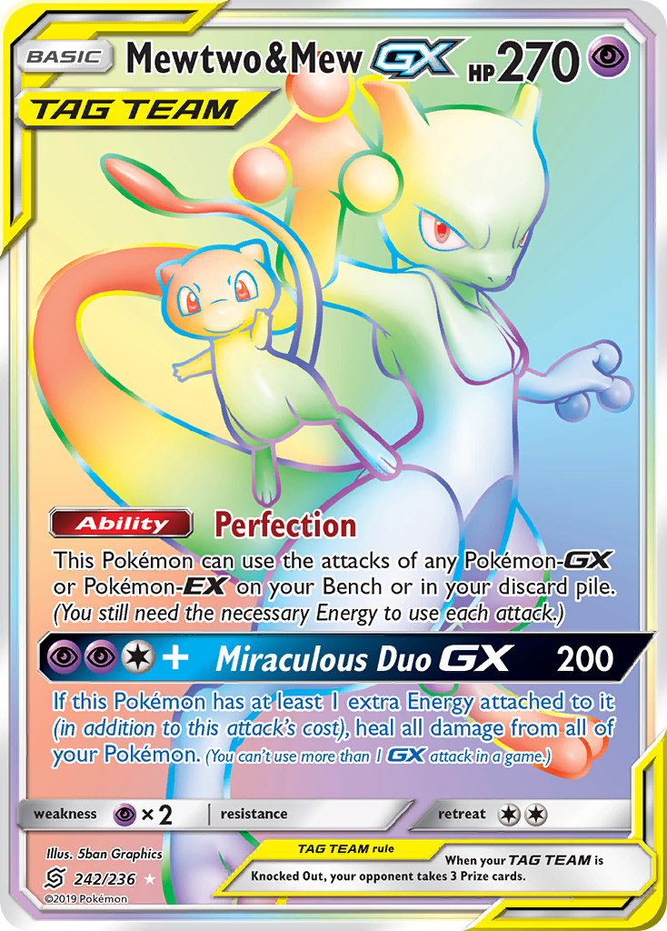 Mewtwo & Mew GX (242/236) [Sun & Moon: Unified Minds] | North Game Den