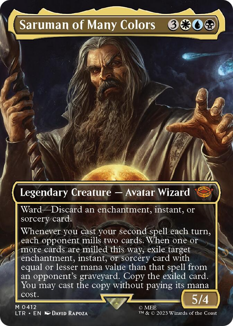 Saruman of Many Colors (Borderless Alternate Art) [The Lord of the Rings: Tales of Middle-Earth] | North Game Den