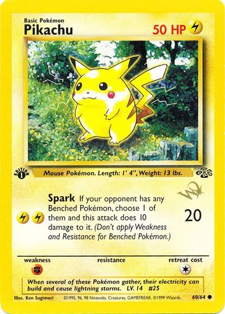 Pikachu (60/64) (W Stamped Promo) [Jungle 1st Edition] | North Game Den