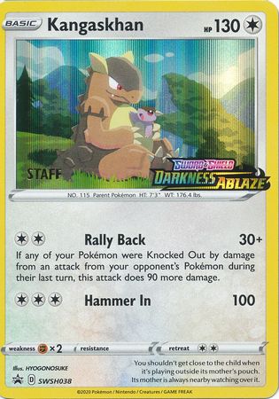 Kangaskhan (SWSH038) (Staff Prerelease Promo) [Sword & Shield: Black Star Promos] | North Game Den