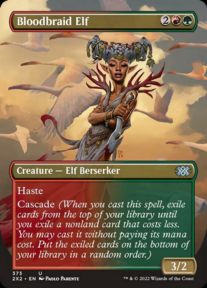 Bloodbraid Elf (Borderless Alternate Art) [Double Masters 2022] | North Game Den