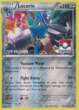 Lucario (63/124) (League Promo 2nd Place) [XY: Fates Collide] | North Game Den