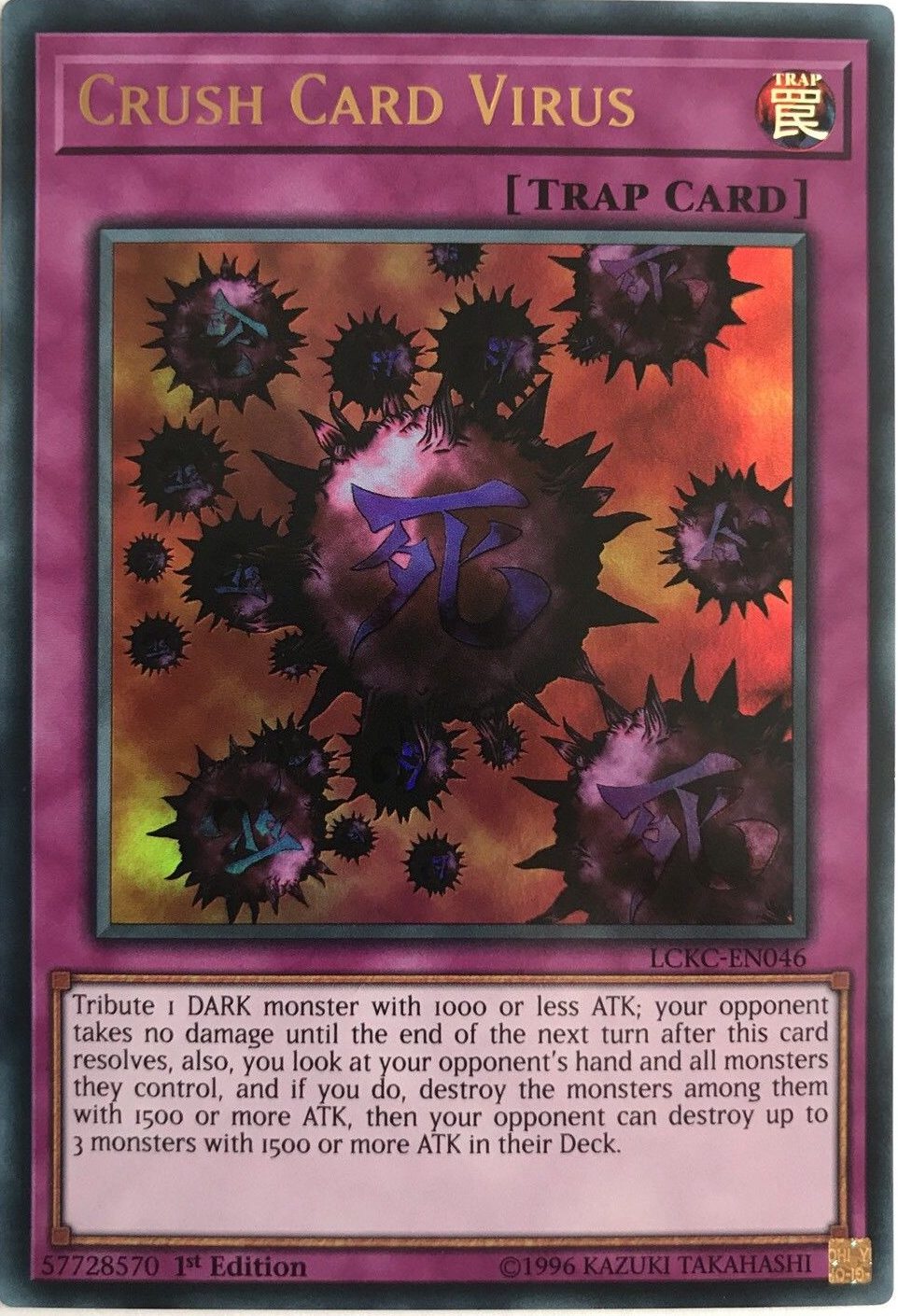 Crush Card Virus (Version 1) [LCKC-EN046] Ultra Rare | North Game Den