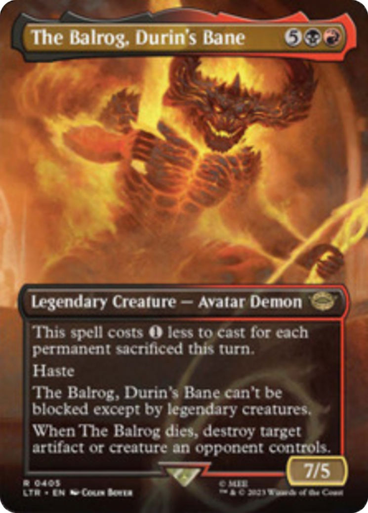 The Balrog, Durin's Bane (Borderless Alternate Art) [The Lord of the Rings: Tales of Middle-Earth] | North Game Den