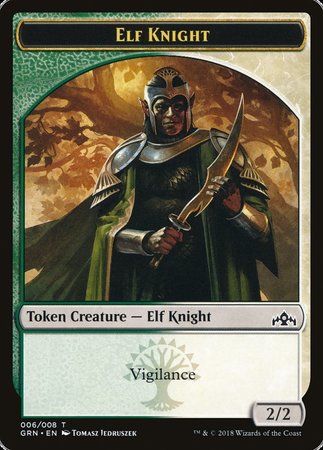 Elf Knight Token [Guilds of Ravnica Tokens] | North Game Den