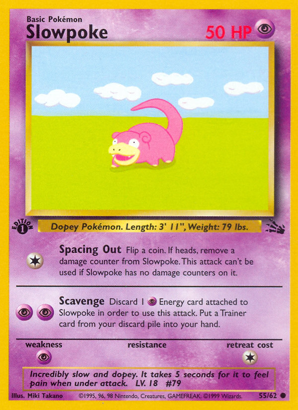 Slowpoke (55/62) [Fossil 1st Edition] | North Game Den