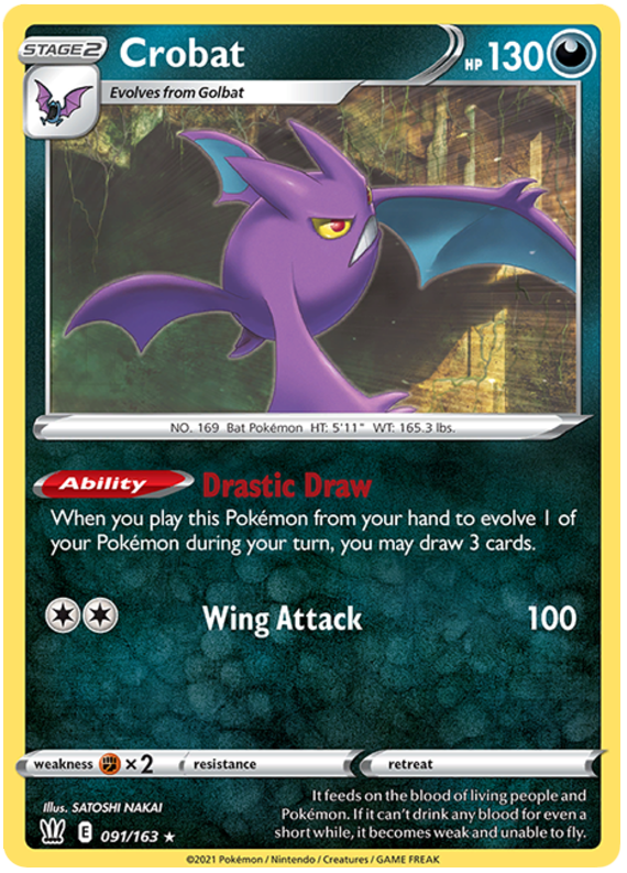 Crobat (091/163) (Theme Deck Exclusive) [Sword & Shield: Battle Styles] | North Game Den