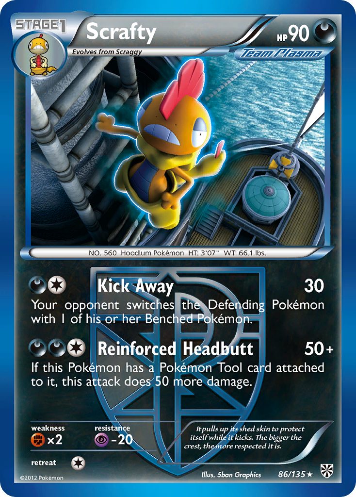 Scrafty (86/135) [Black & White: Plasma Storm] | North Game Den